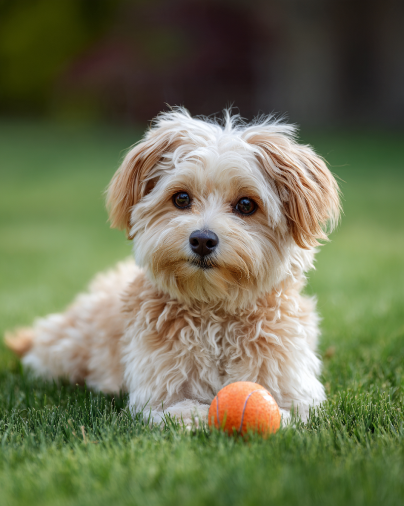 a-dog-breed-maltipoo-plays-with-a-ball-on-a-lawn-with-green.png
