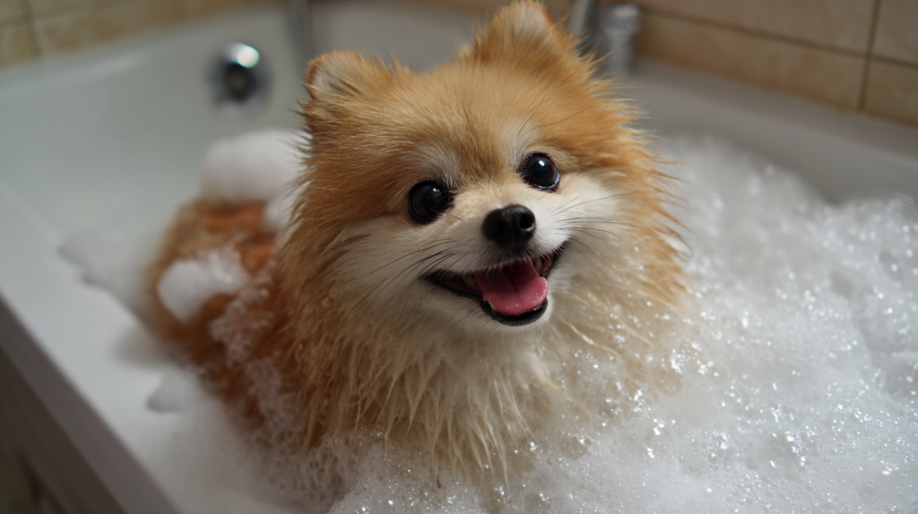 The_Pomeranian_spitz_is_being_washed_in_the_bathroom_foam_a (2).png The_Pomeranian_spitz_is_being_washed_in_the_bathroom_foam_a (2).png
