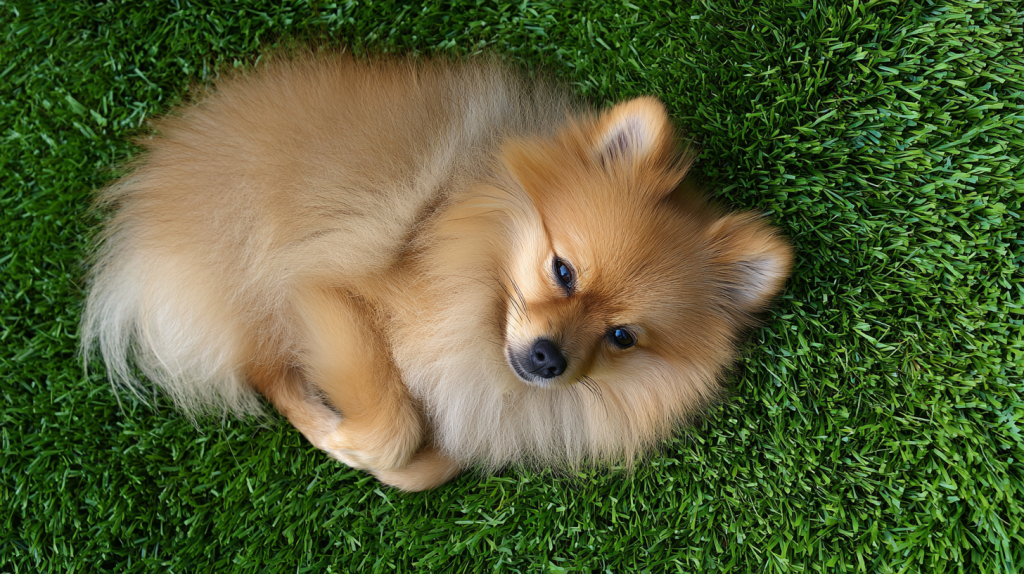 klubus_-pomeranian-spitz-lies-on-the-grass-green-of-different-color.png