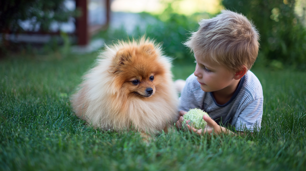 Pomeranian_spitz_plays_with_a_child_on_a_green_lawn_--quali.png